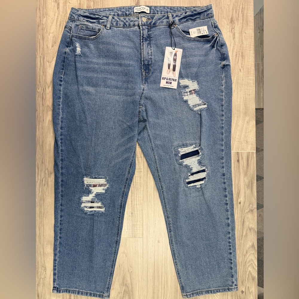 Vanilla Star Distressed Blue Denim Jeans